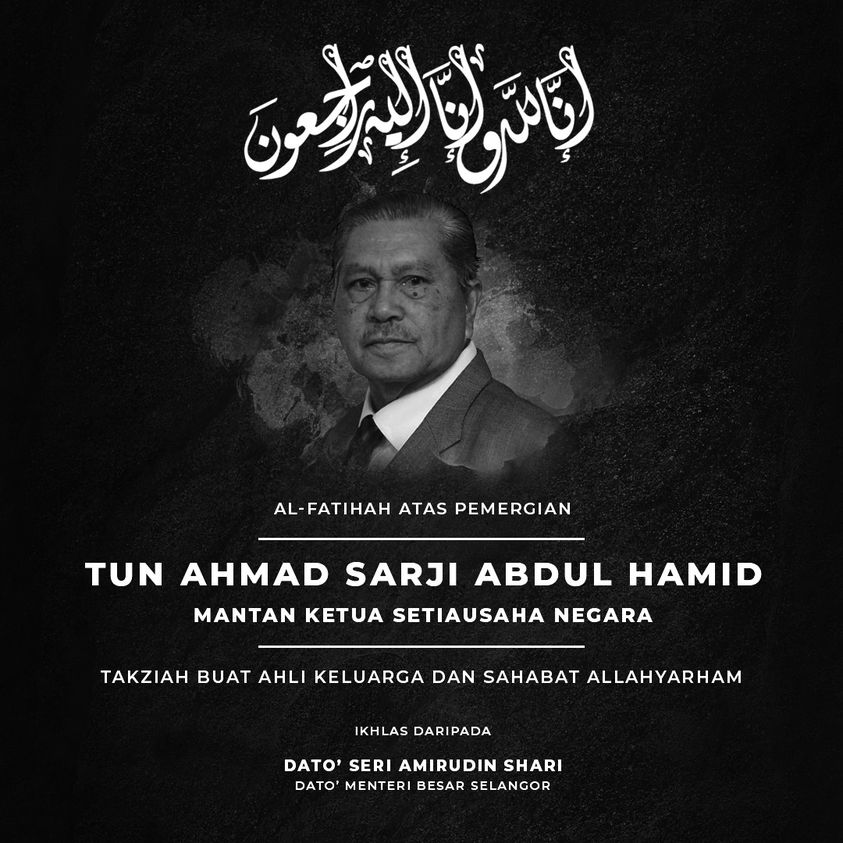 MB rakam takziah Tun Ahmad Sarji meninggal dunia, negara hilang tokoh terbilang