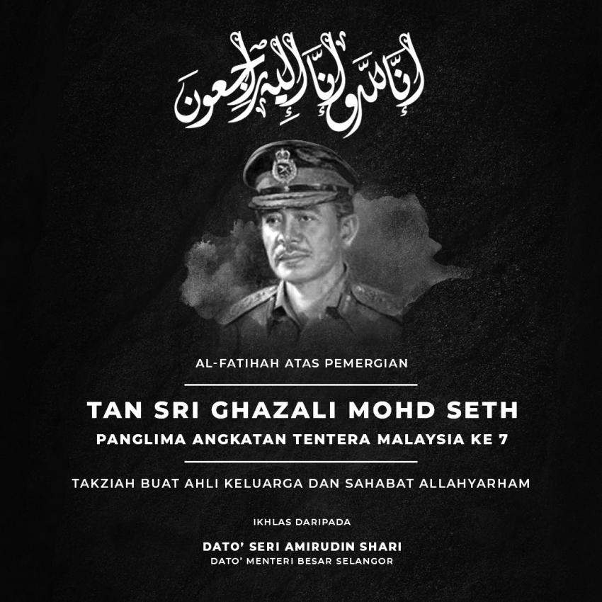 MB ucap takziah pemergian bekas Panglima ATM ketujuh
