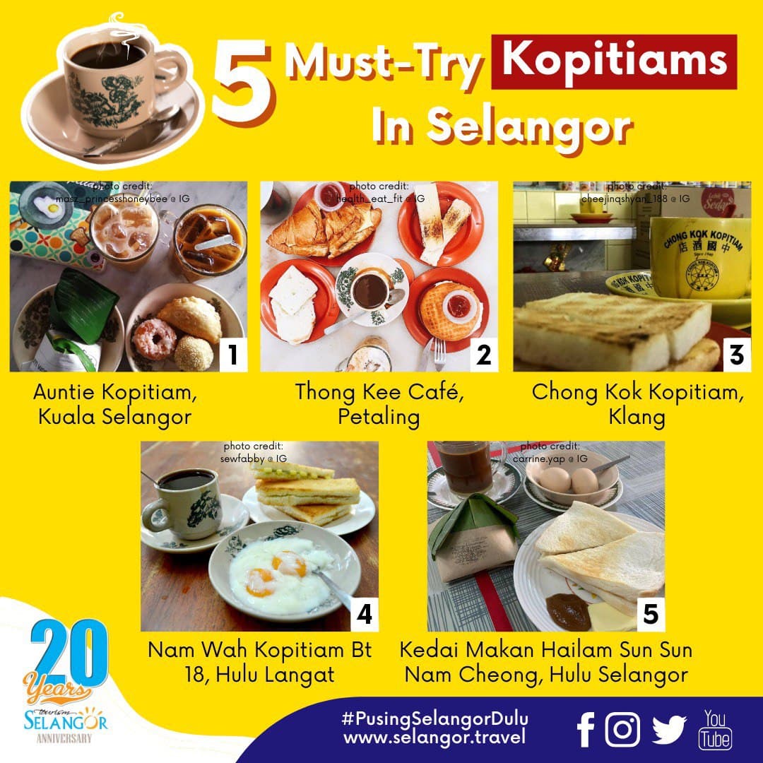 Lima kopitiam wajib pergi di Selangor, nikmati menu asli 100 tahun