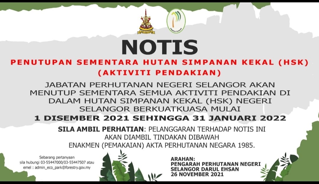 Temporary suspension of climbing activities in Selangor forest reserve