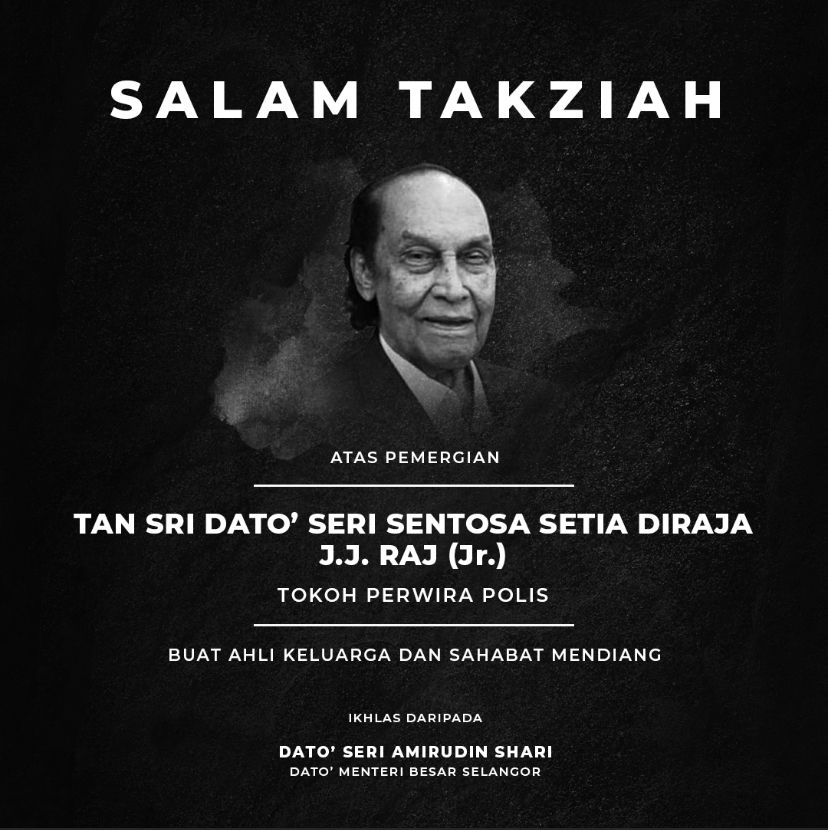 MB zahir takziah pemergian Tan Sri J.J Raj, negara hilang tokoh perwira