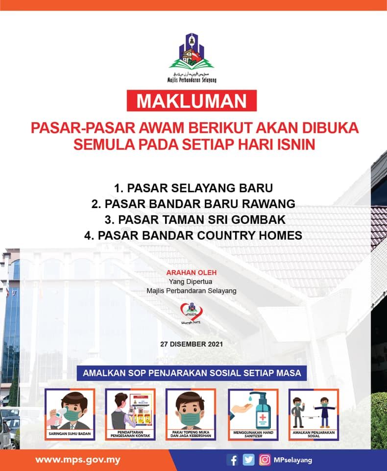 士拉央市会允4公共巴刹 逢周一营业