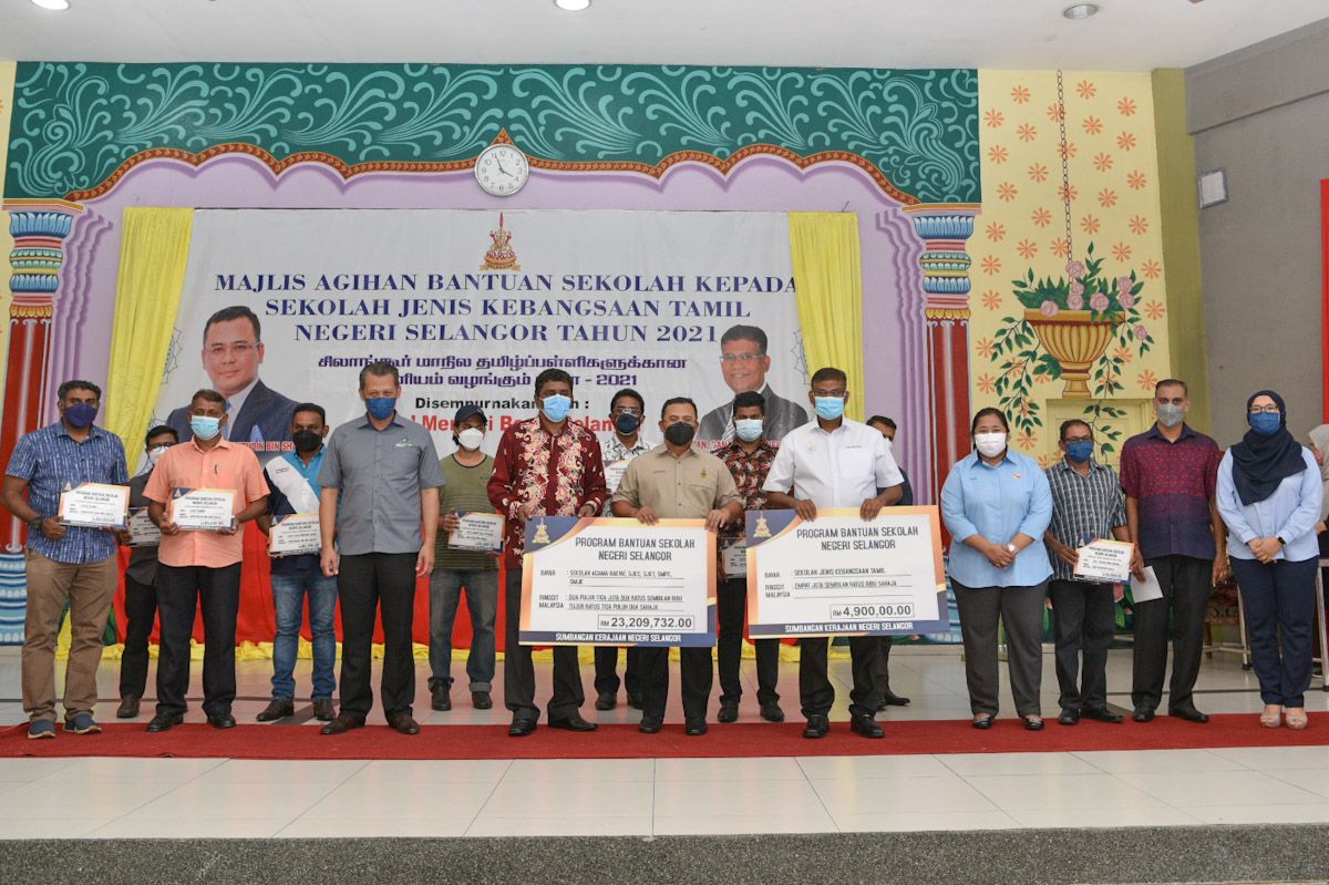 சிலாங்கூர் அரசின் மானியம் பெற்ற பெட்டாலிங், கிள்ளான் உட்பட 5 மாவட்ட தமிழ்ப்பள்ளிகளின் விவரம்