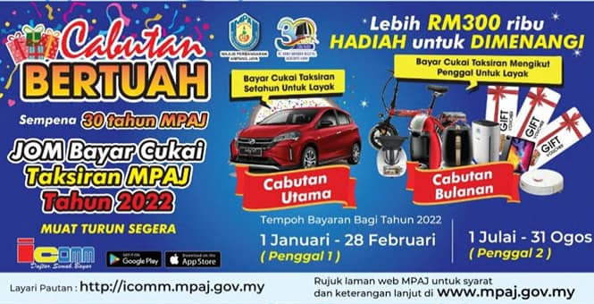 MPAJ: Bayar cukai taksiran, peluang menang kereta