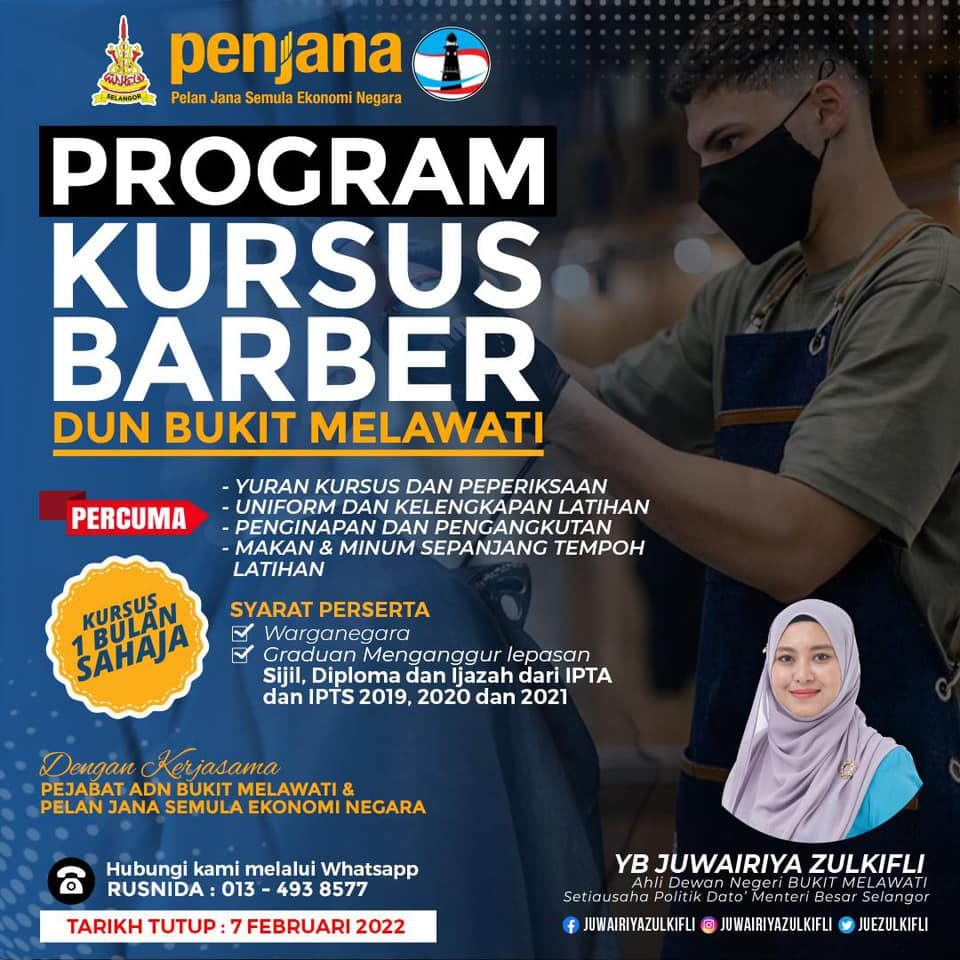 DUN Bukit Melawati anjur kursus gunting rambut percuma selama sebulan