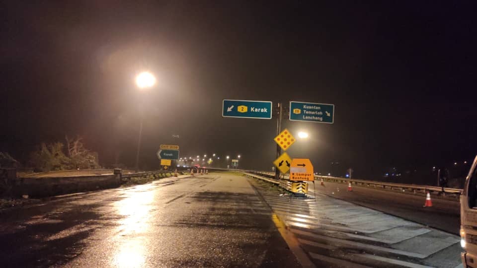 KM77-KM78 stretch of KL-Karak Highway reopened