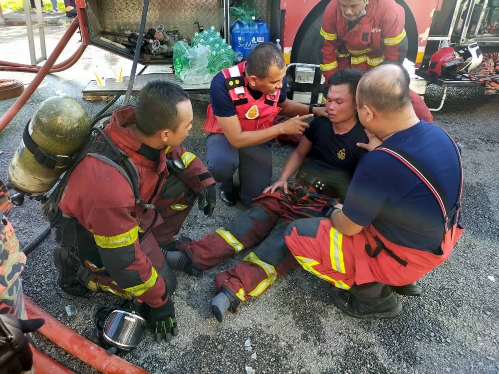 Fireman injured while dousing blaze at factory