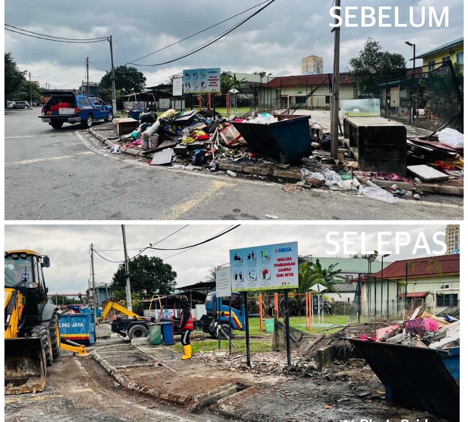 灵市厅助甘榜HICOM清理灾区