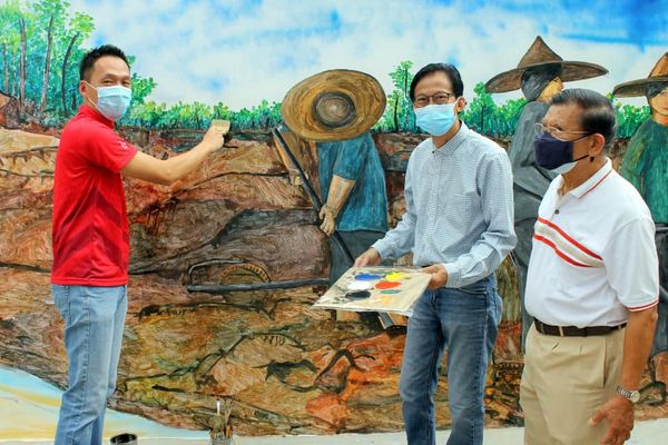 沙登古腰河畔公园增新景 60尺开埠史壁画吸睛