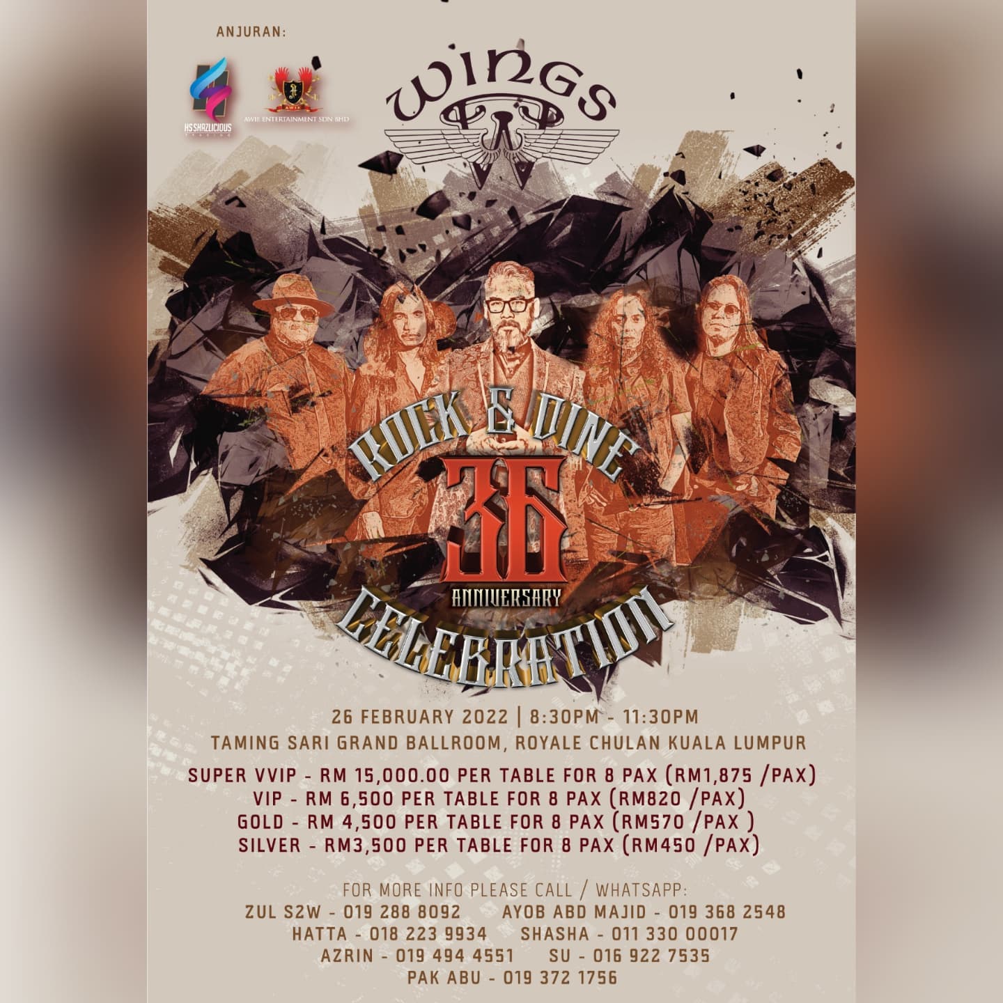 Wings dendang 20 lagu popular dalam konsert ulang tahun ke-36