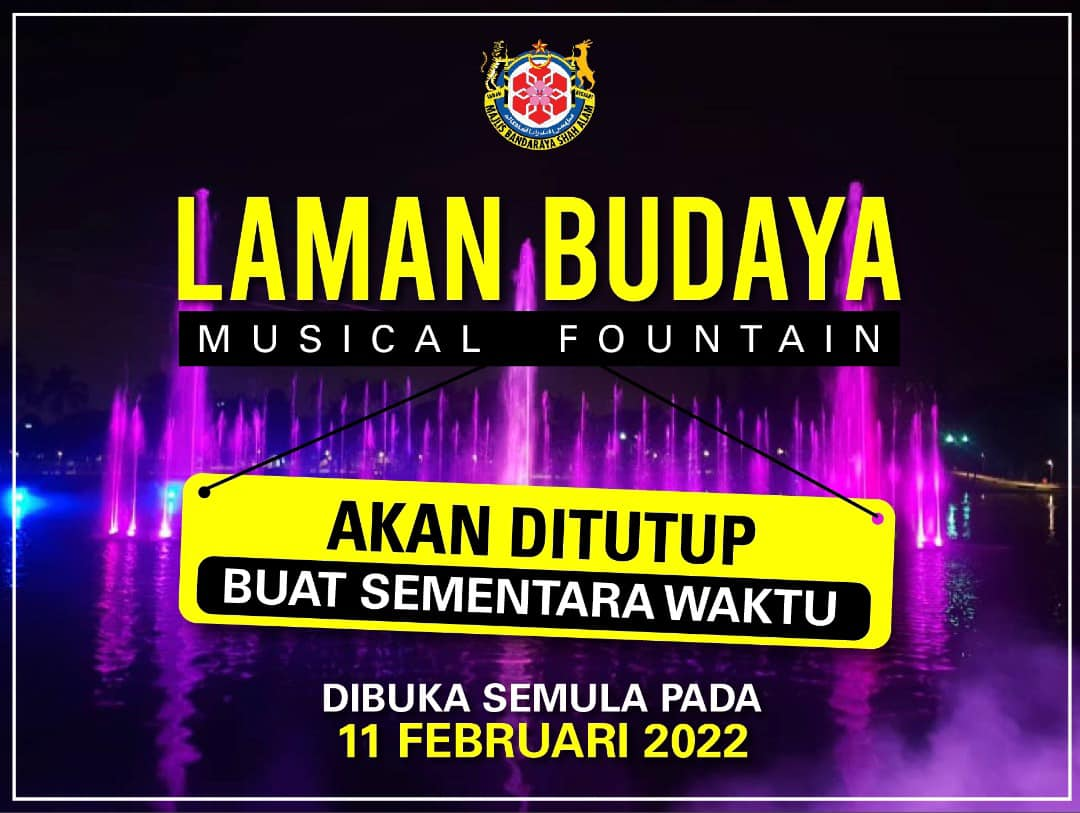 Pancuran berirama Laman Budaya ditutup sementara, operasi semula 11 Februari