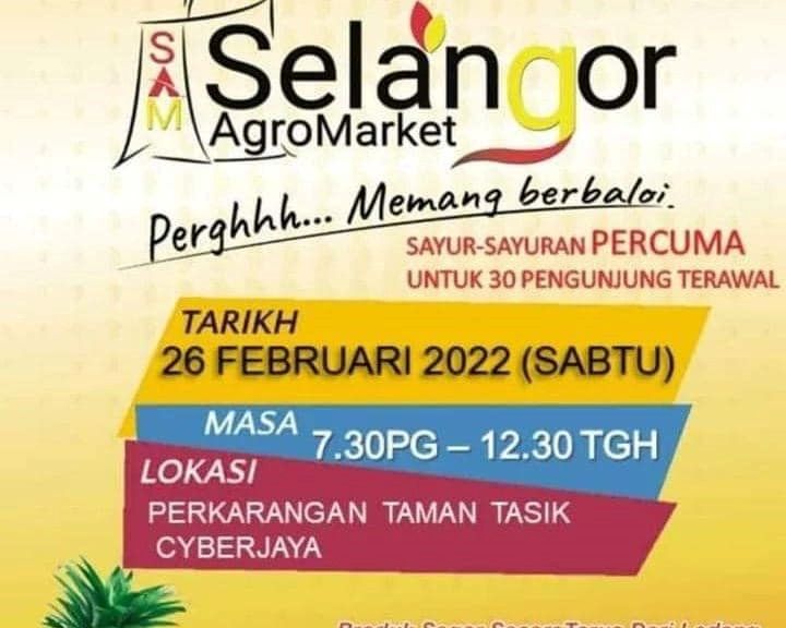 Jualan barangan segar, murah di Taman Tasik Cyberjaya esok