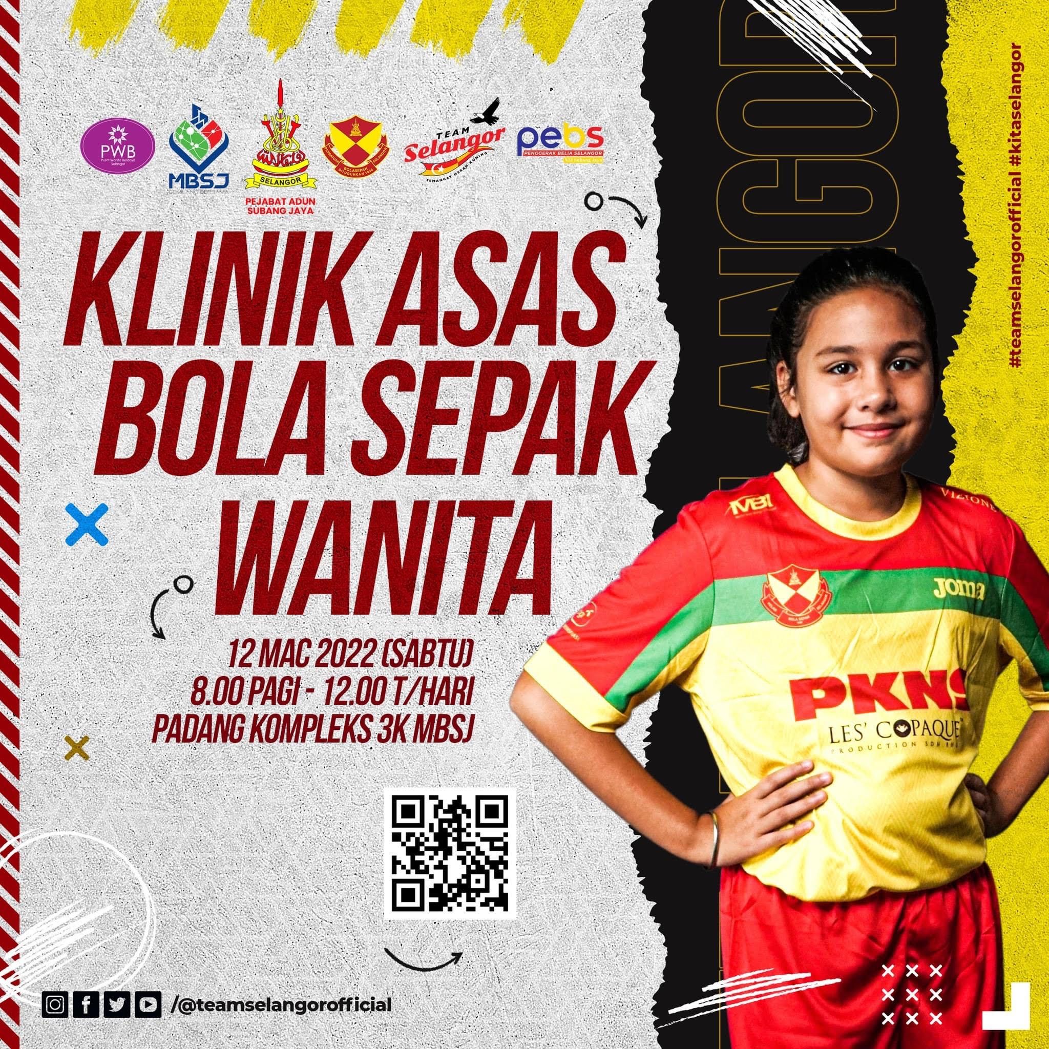 Kanak-kanak, remaja wanita dipelawa sertai klinik asas bola sepak pada 12 Mac