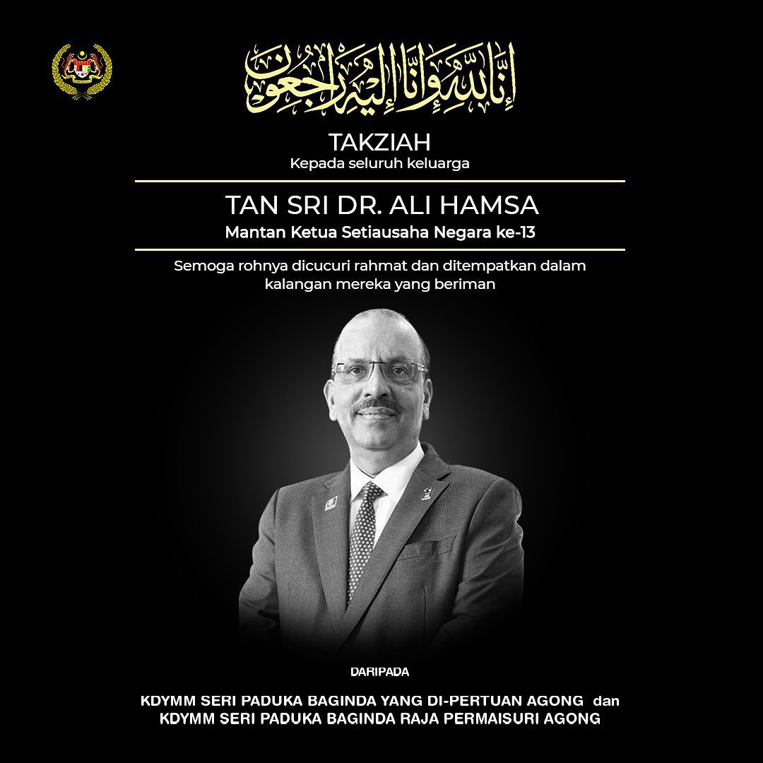 King, Queen convey condolences to Tan Sri Ali Hamsa's family