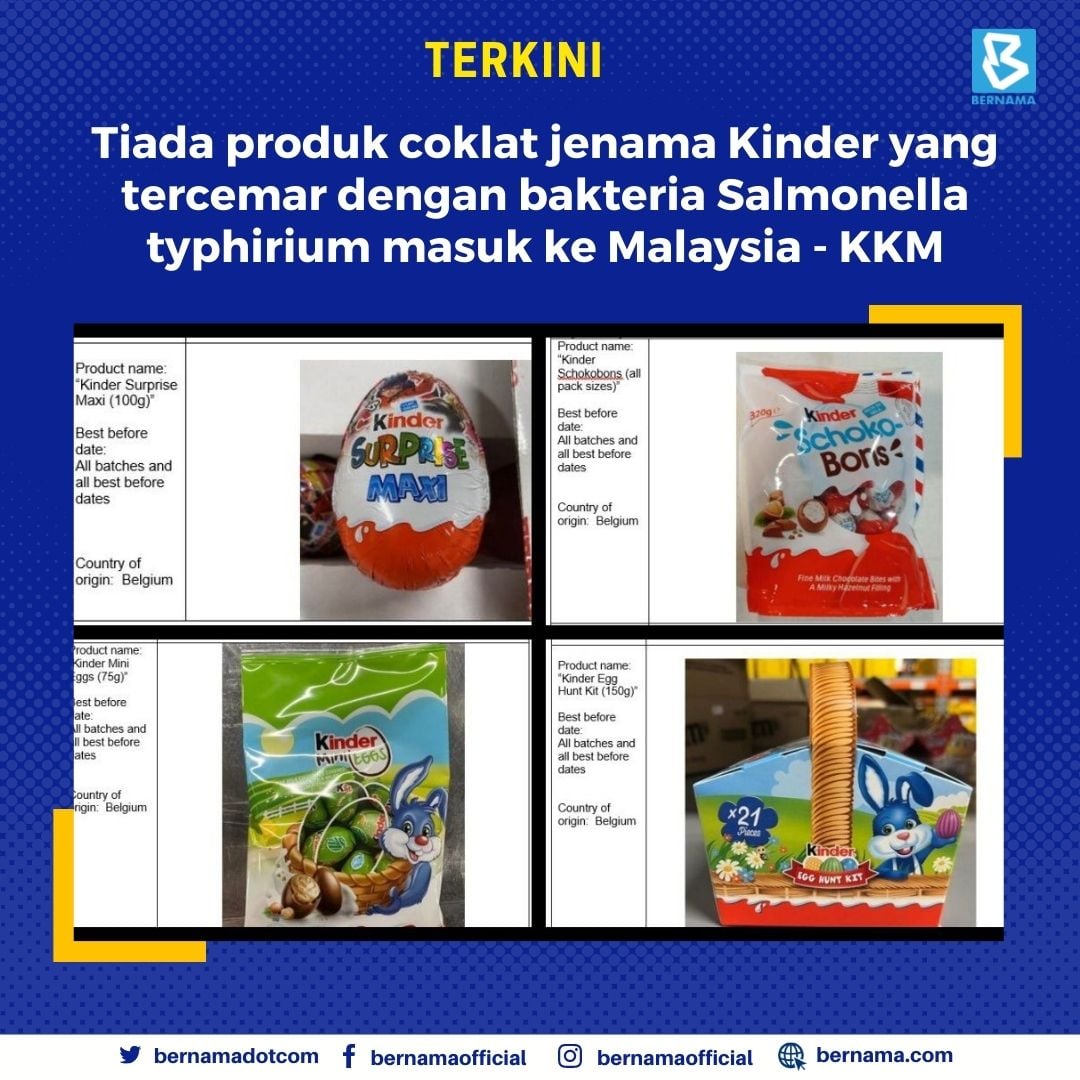 Kementerian kesihatan jamin coklat jenama Kinder selamat dimakan