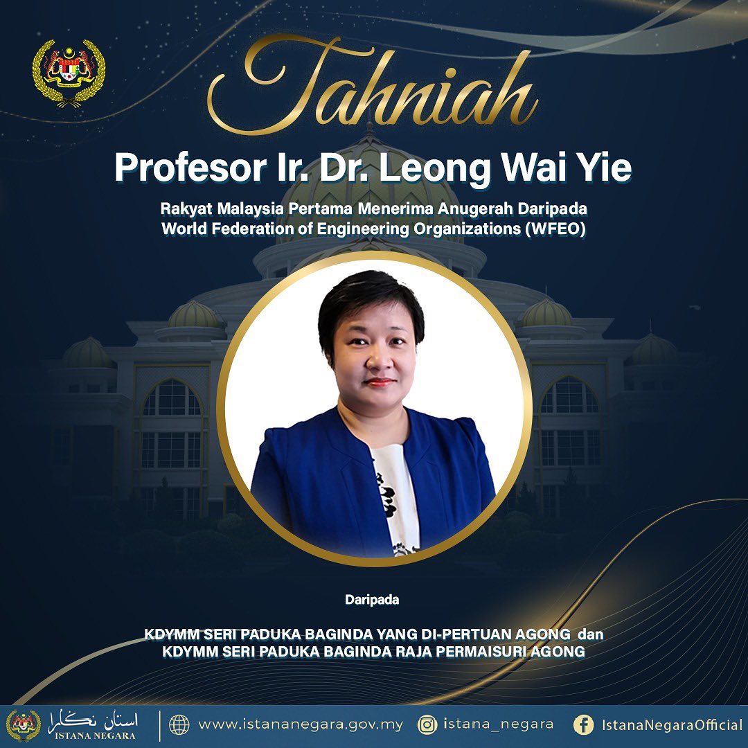 Agong, Permaisuri congratulate Leong for being first Malaysian to win WFEO award