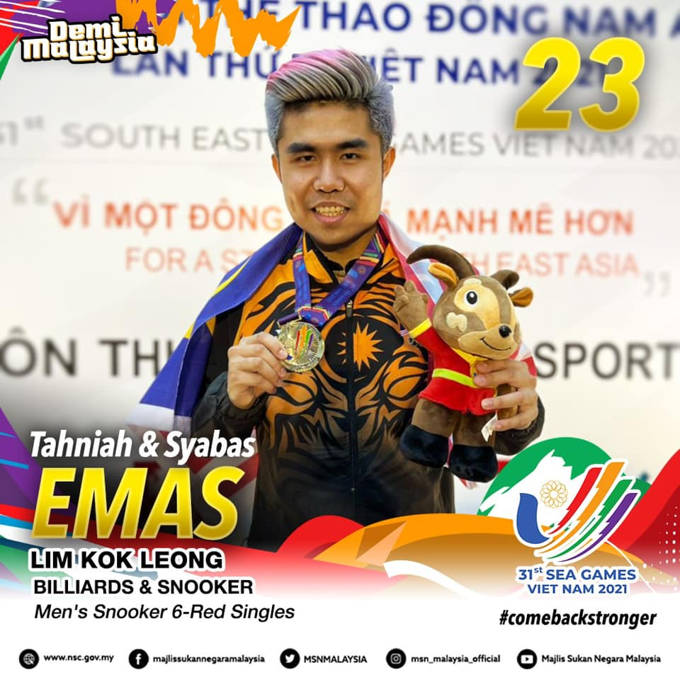 SEA Games: Kok Leong wins snooker 6-red singles gold