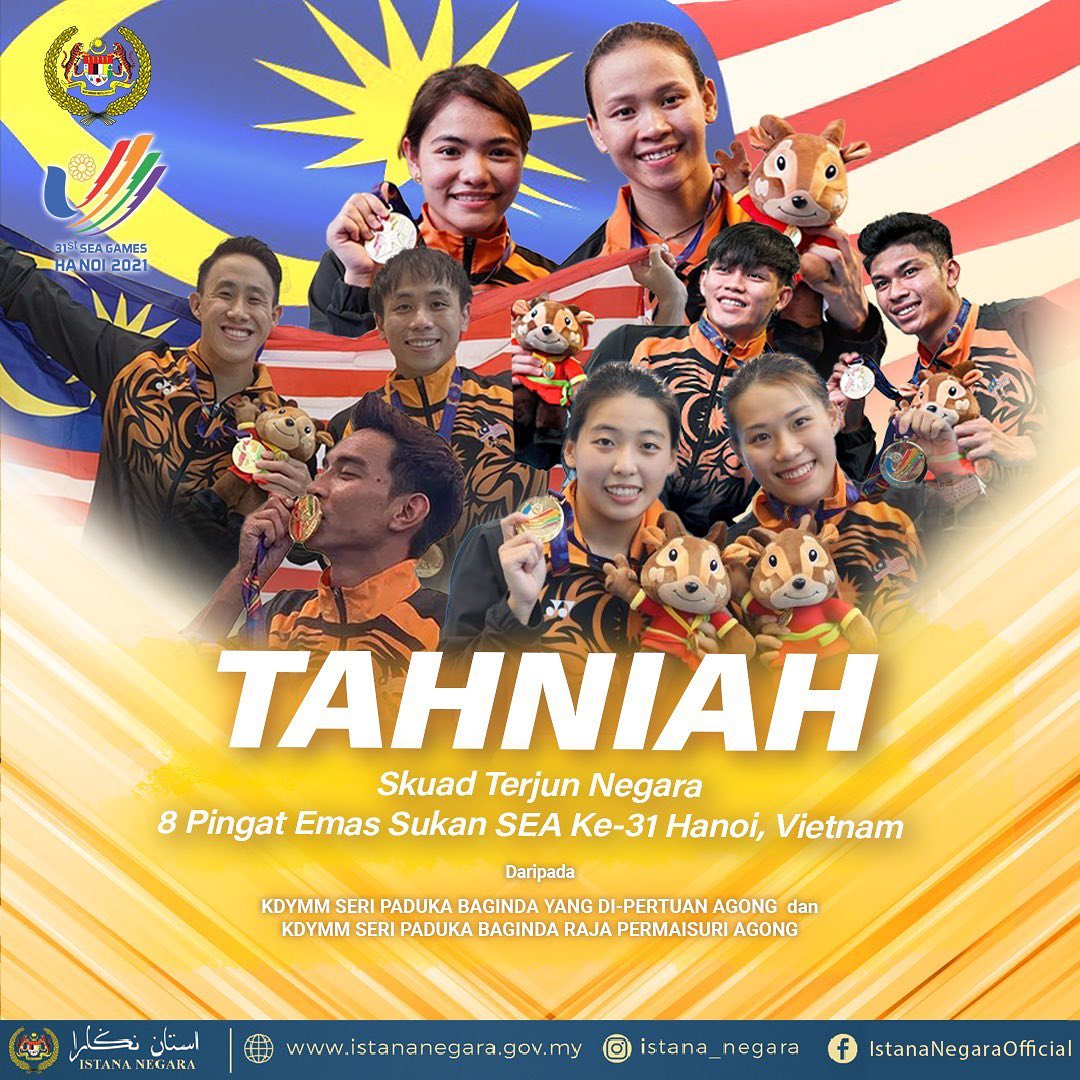 King, Queen congratulate diving squad over performance at 31st SEA Games