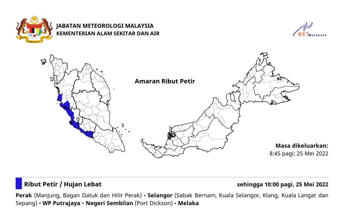雪州多县布城与甲州 上午有雷雨来袭
