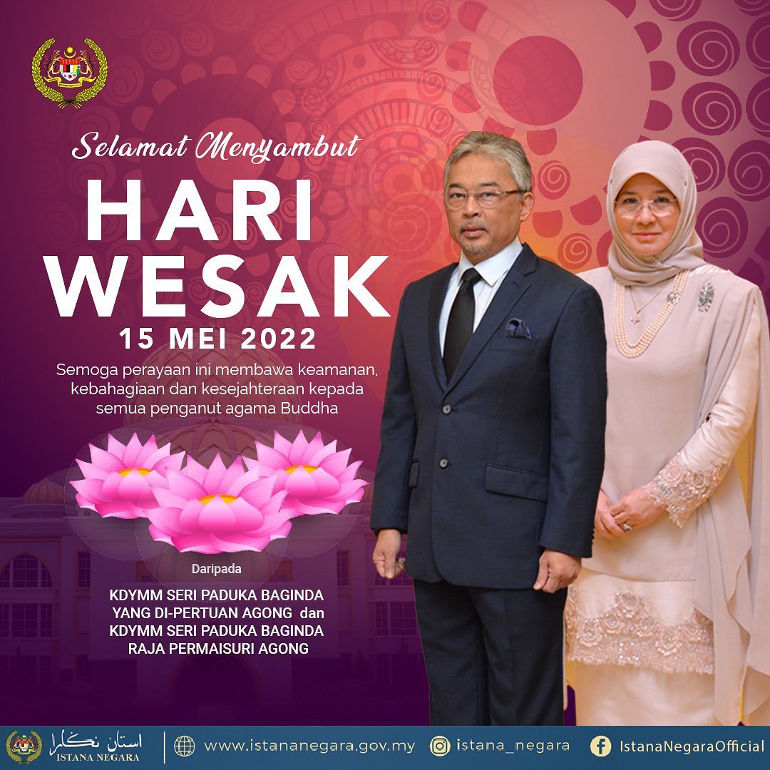 Agong, Permaisuri zahir ucapan Selamat Hari Wesak