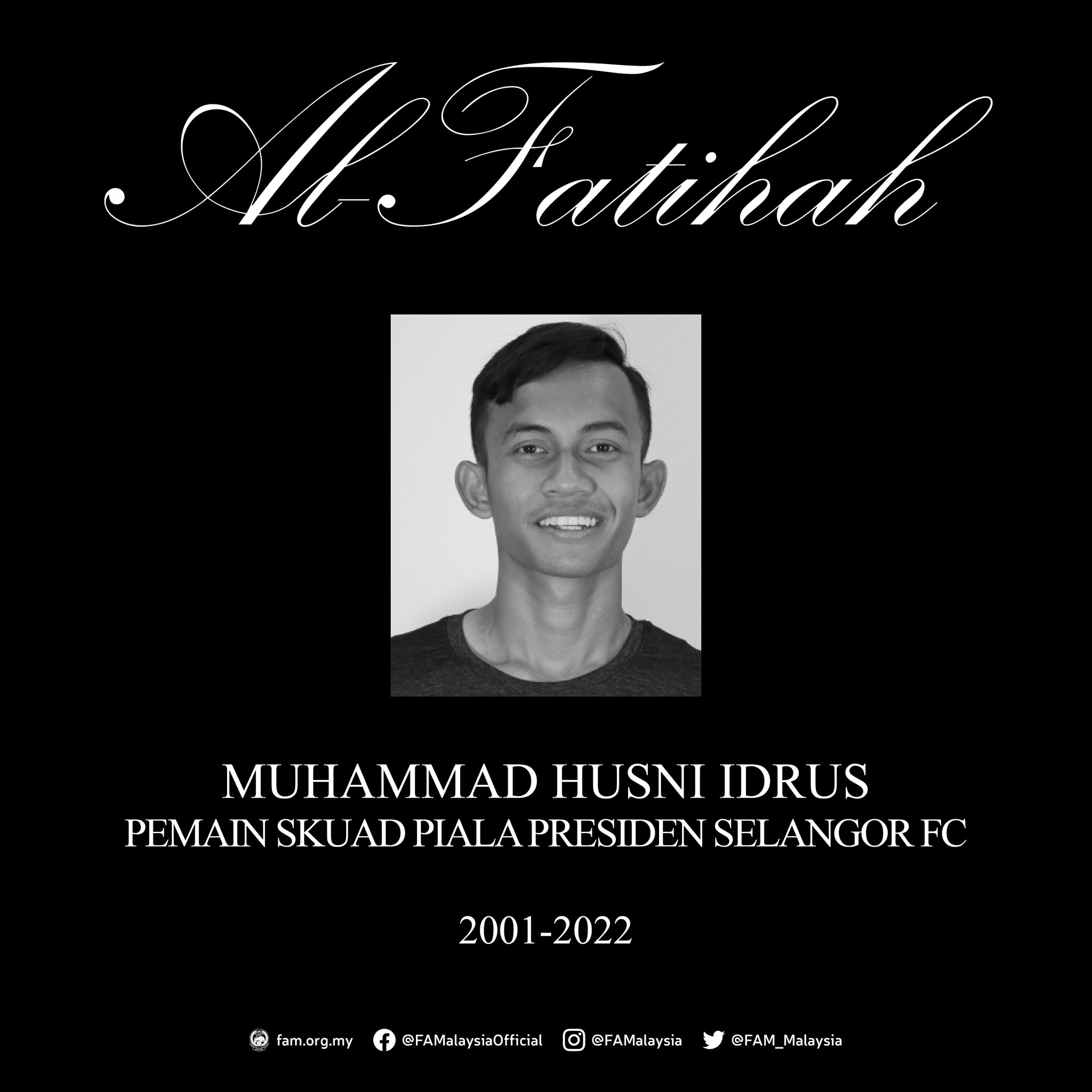 Pemain Piala Presiden Selangor FC meninggal dunia ada sejarah penyakit asma