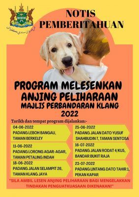 巴生市会7地点设柜台 方便主人为狗狗申请饲养执照