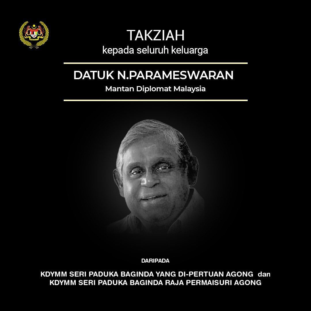 King, Queen express condolences to family of former diplomat Parameswaran