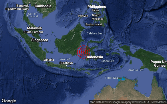 印尼苏拉威西5.7级地震  大马未有海啸威胁