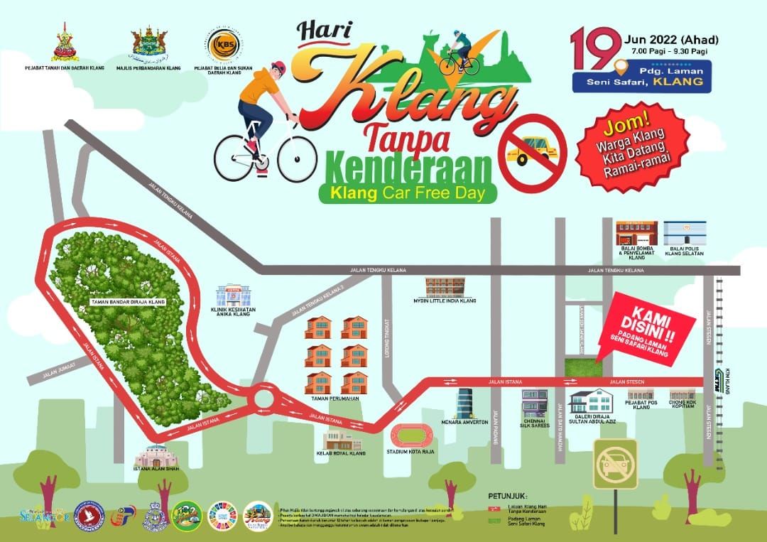 巴生县本周日办无车日 关闭皇宫路供市民安全休闲