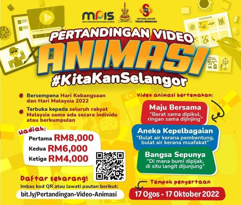 Cipta video animasi tema perpaduan, peluang menangi RM18,000