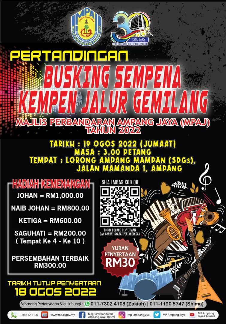 எம்பிஏஜே ஏற்பாடு செய்துள்ள தெரு பொழுதுபோக்கு போட்டியின் வெற்றியாளர்க்காக RM1,000 காத்திருக்கிறது