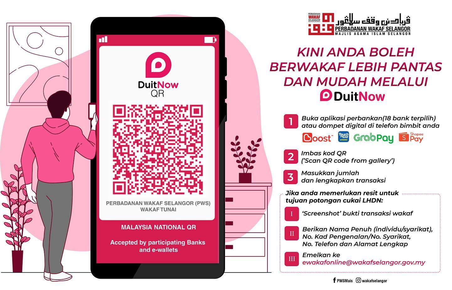 Wakaf Selangor ajak orang ramai berwakaf melalui DuitNow QR
