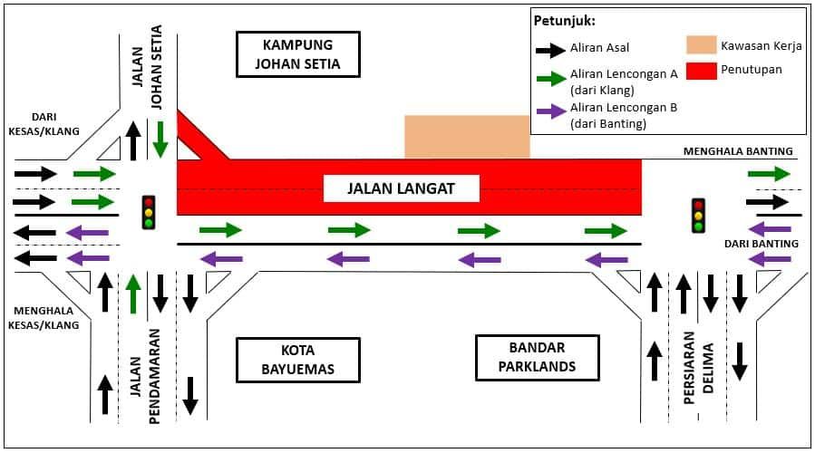 巴生佐汉瑟迪亚路往Parkland局部路段  922起晚间关闭及改道