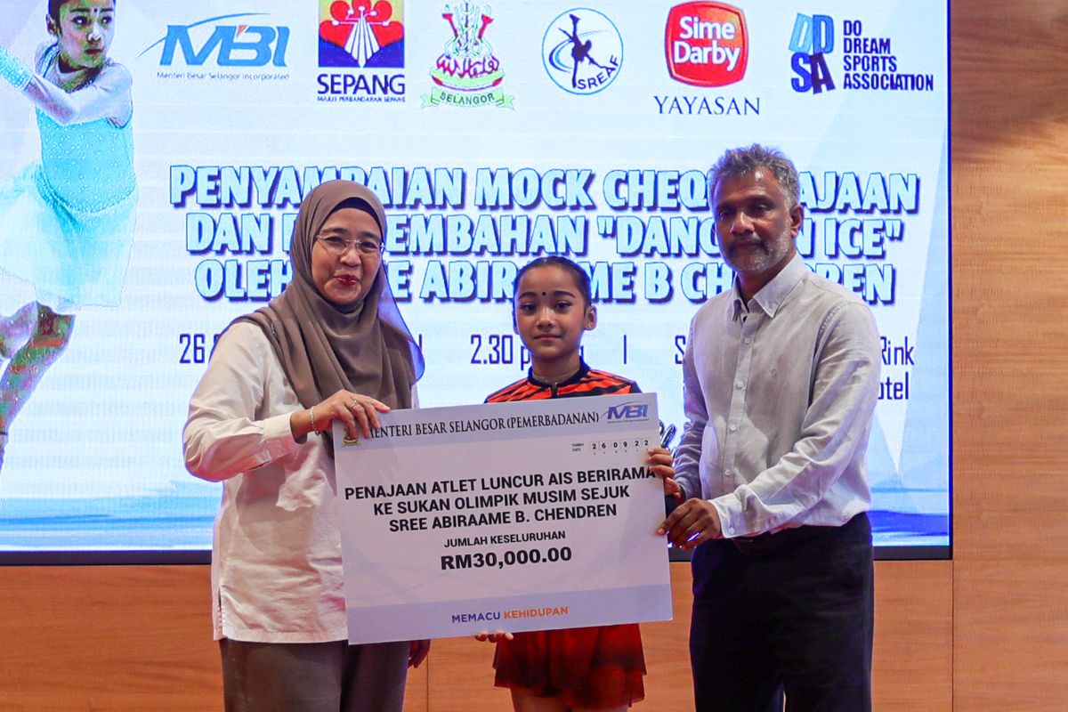 雪州大臣机构赞助诗丽阿比拉梅3万 到韩国受训溜冰