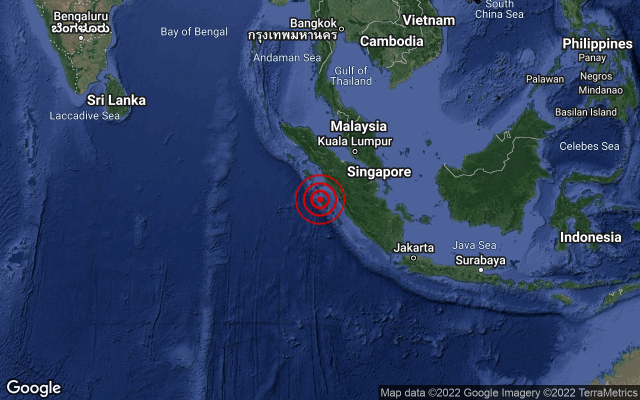 印尼明达威群岛外海6.4级地震 气象局：未对大马构成海啸威胁