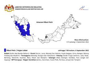 MetMalaysia issues thunderstorm warning in four Selangor districts