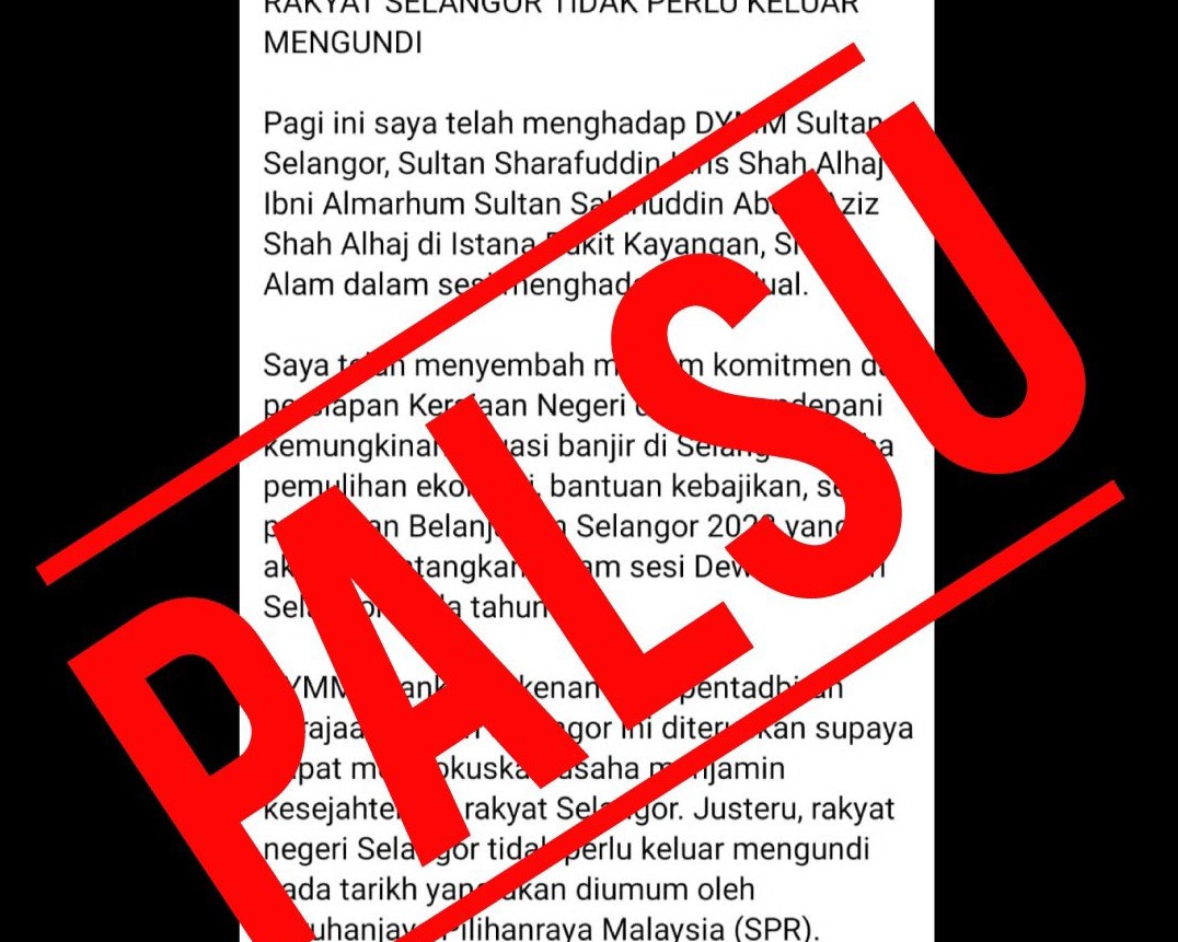 Mesej tular arah jangan keluar undi palsu, cubaan kelirukan rakyat