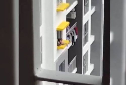 两幼童在17楼窗台玩 警方已传召父母问话