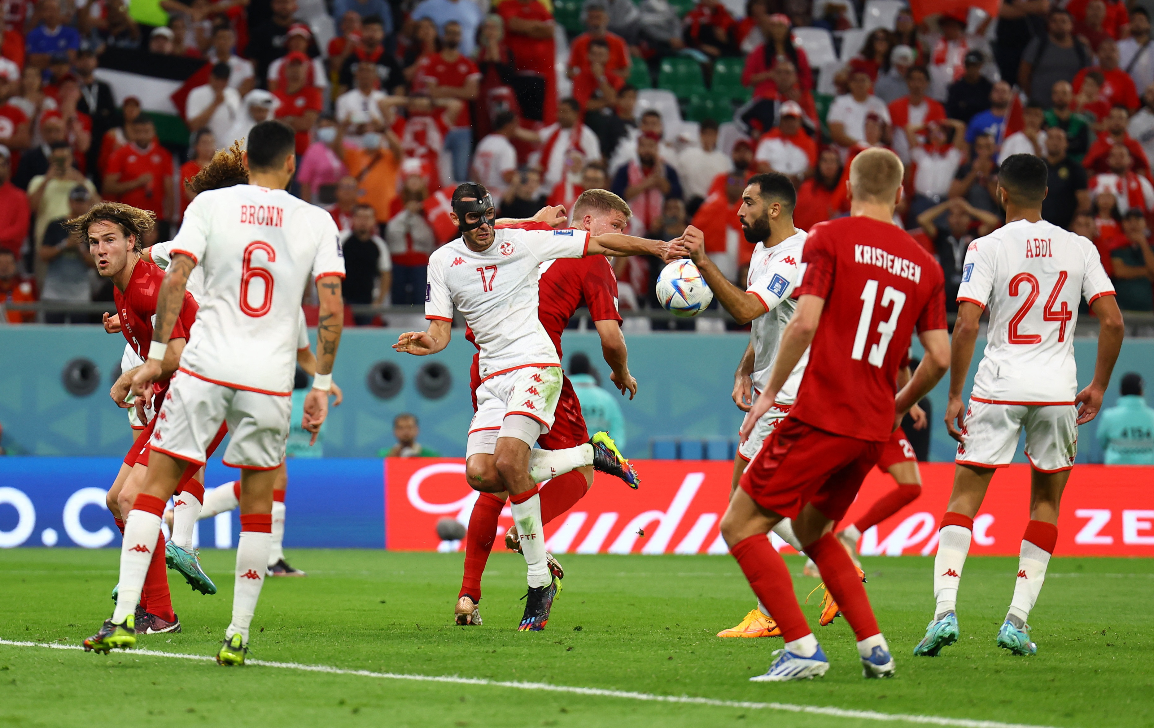 Denmark held by fired-up Tunisia in World Cup opener
