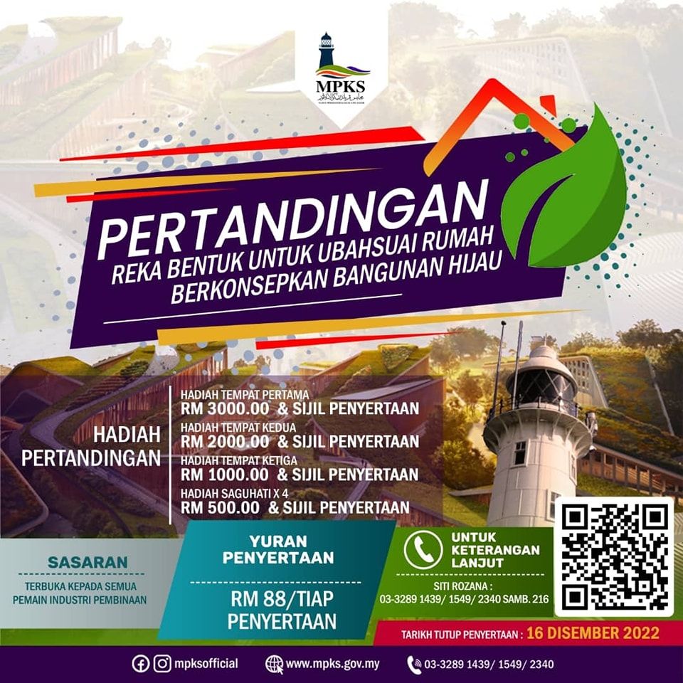 Pertandingan reka bentuk bangunan hijau MPKS tawar hadiah wang tunai hingga RM6,500