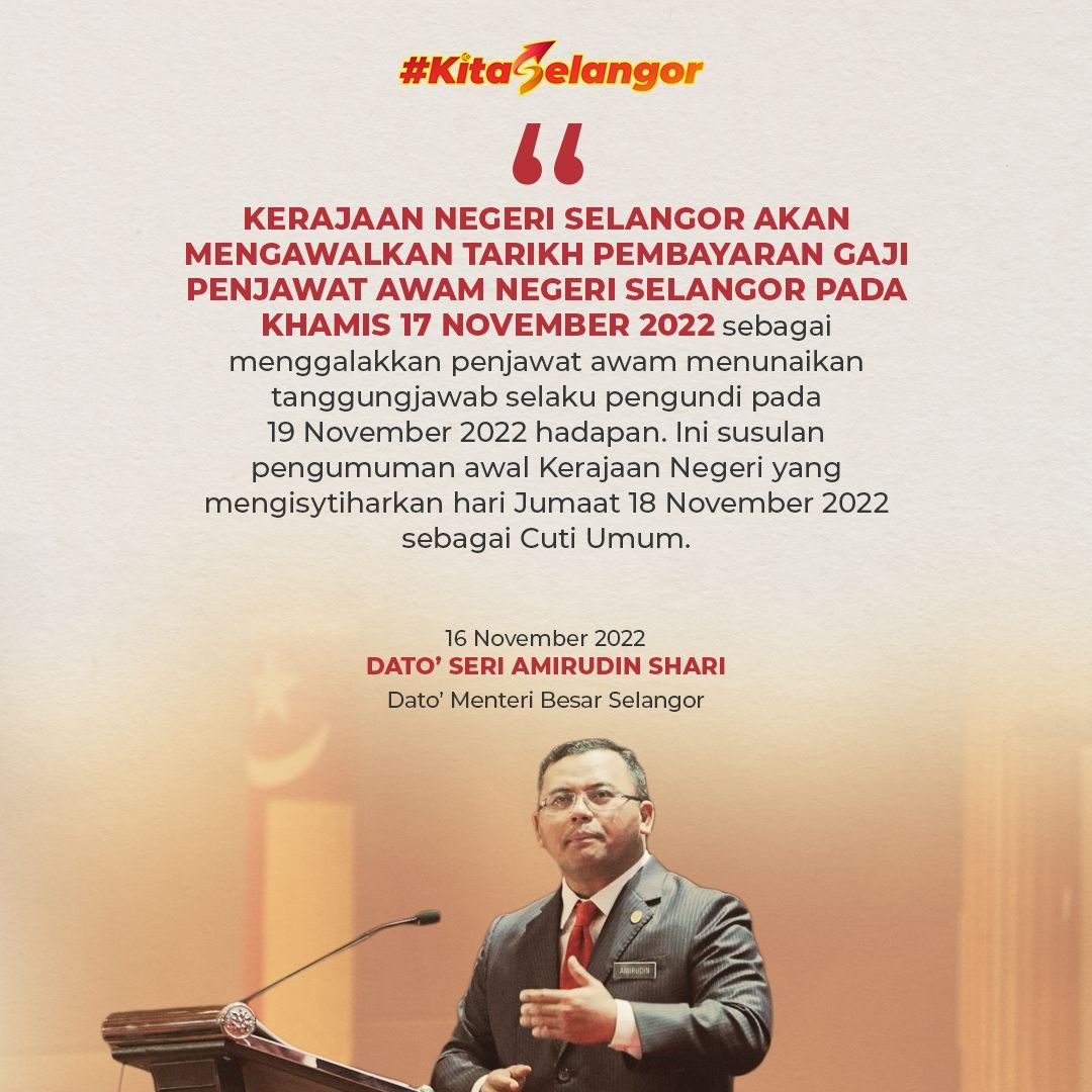 Selangor civil servants to get salaries tomorrow to ease GE15 voting — MB