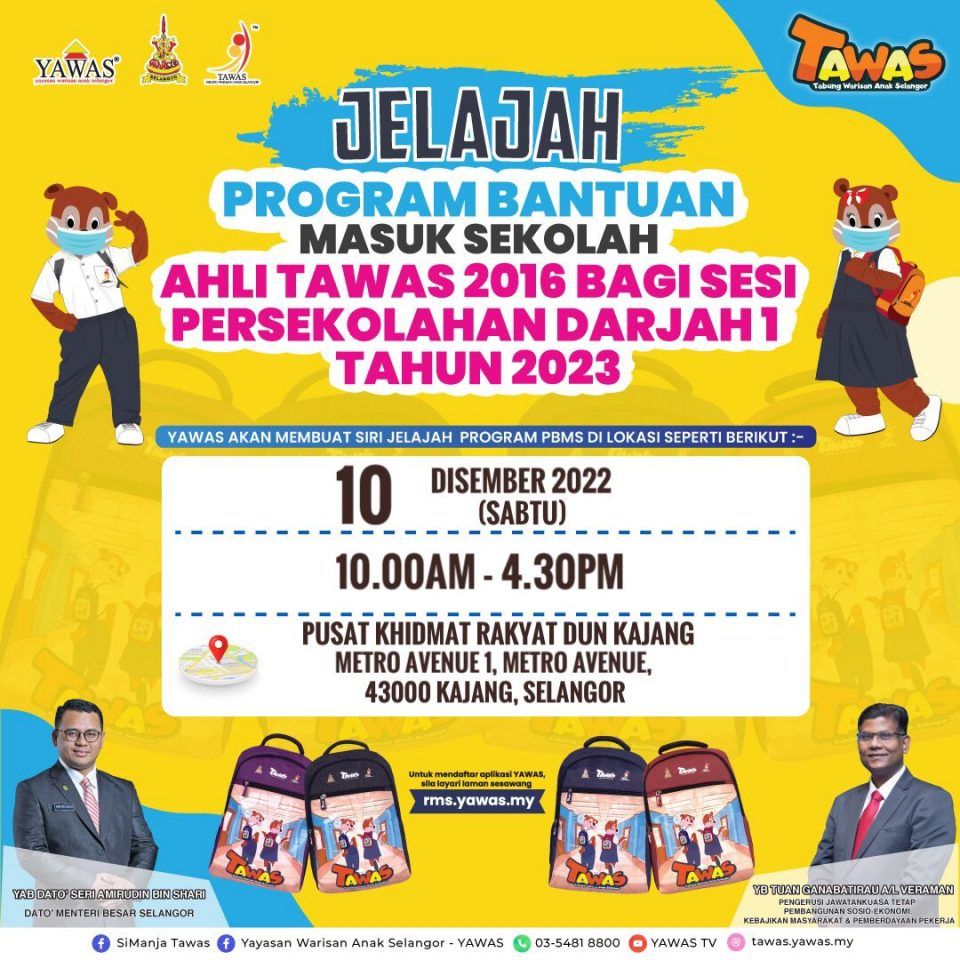 Yawas to open school aid counter in Kajang this weekend