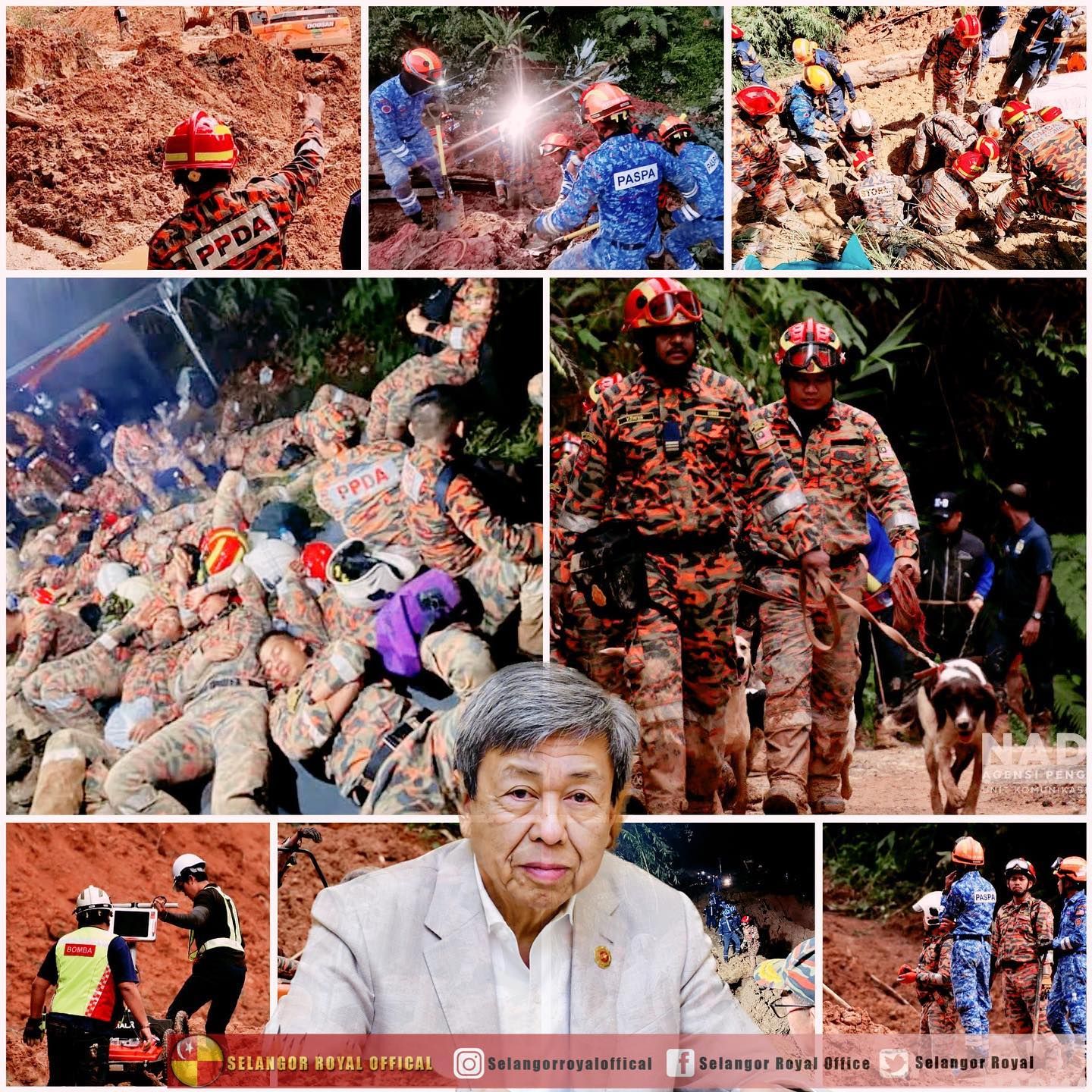 Batang Kali landslide: Sultan of Selangor salutes SAR personnel for tireless efforts in search for victims