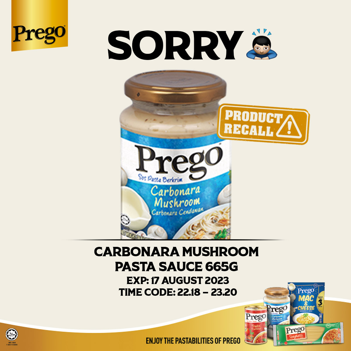 Health Ministry monitoring recall of spoilt Prego paste sauce products — D-G