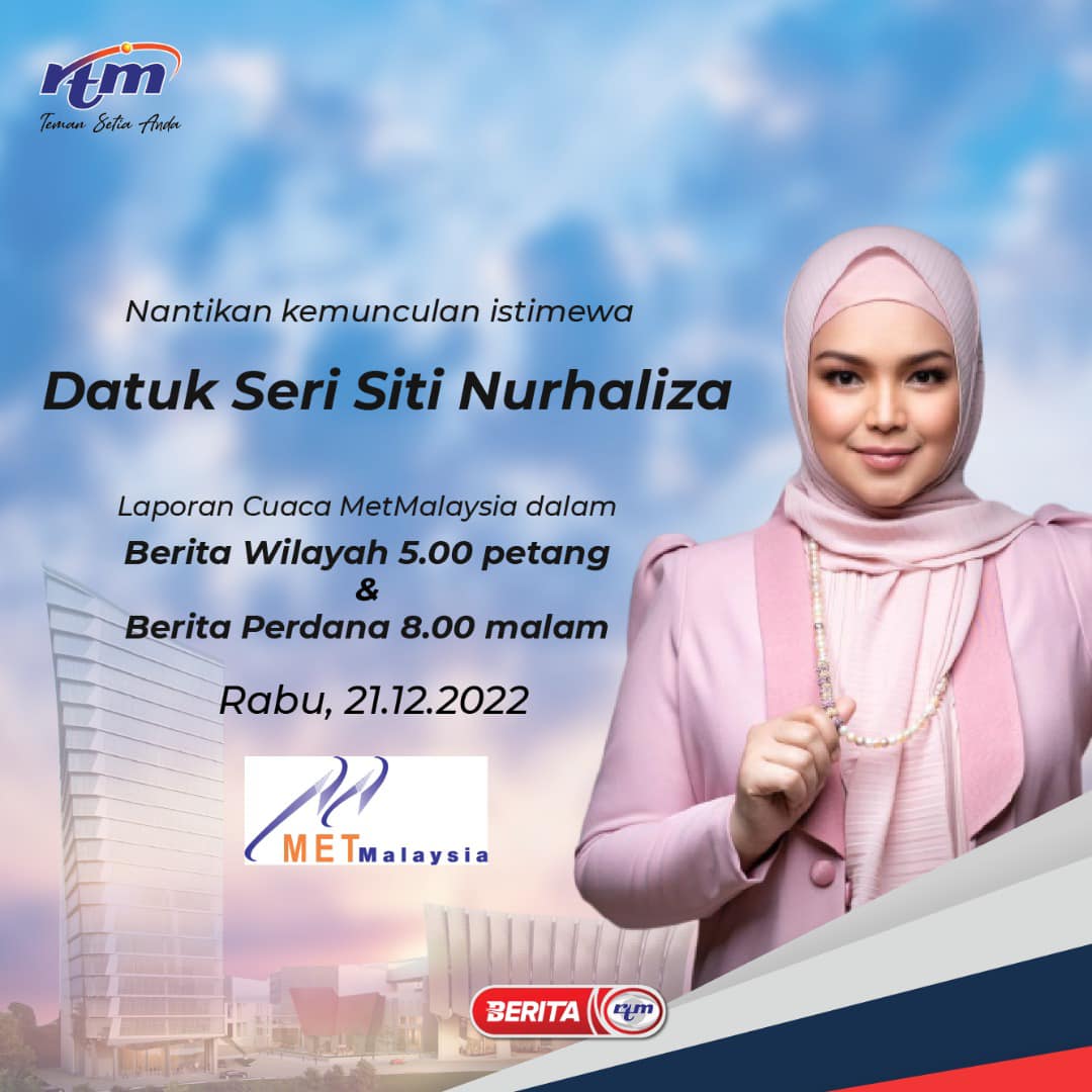 Siti Nurhaliza baca ramalan cuaca berita RTM malam ini