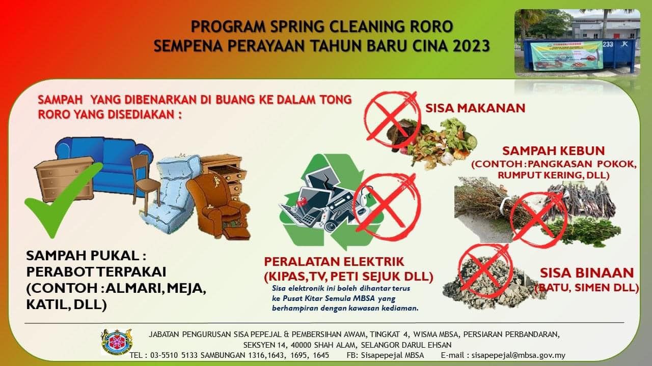 Menjelang Tahun Baharu Cina, MBSA sedia tong sampah pukal di 362 lokasi