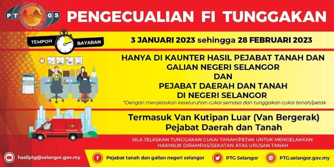 Pemilik tanah dikecuali denda jika lunas cukai semasa, tunggakan sebelum akhir Februari