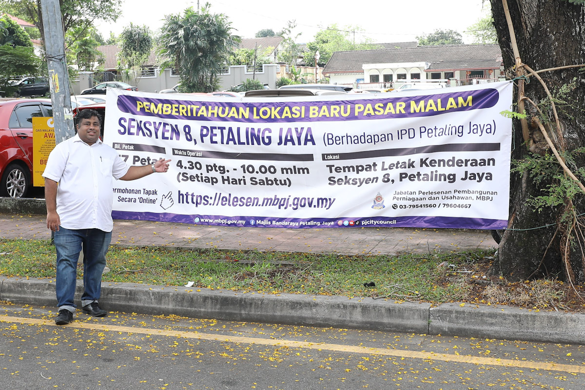 Bukit Gasing rep advises traders to immediately apply for new Section 8 pasar malam sites