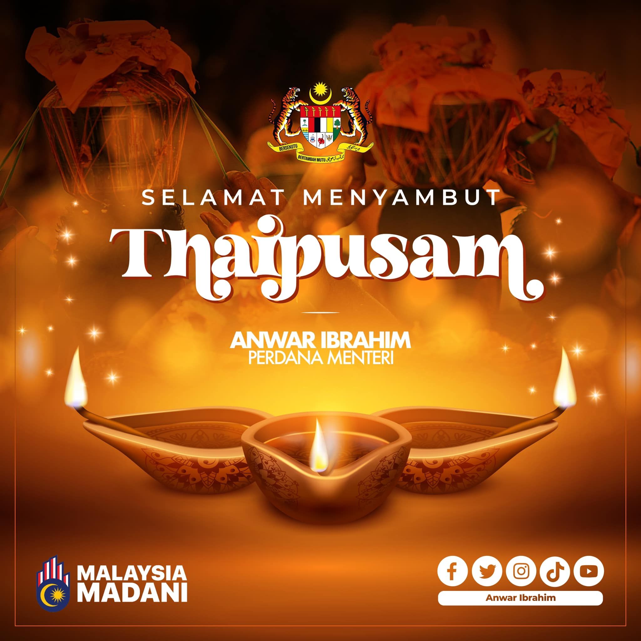 PM Anwar wishes Hindus a happy Thaipusam