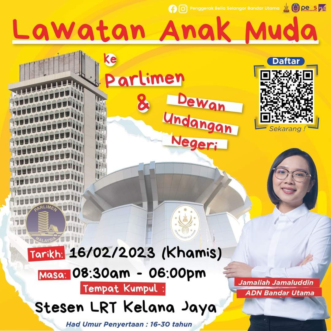 Anak muda dipelawa sertai lawatan ke sidang Dewan Negeri Selangor 16 Februari